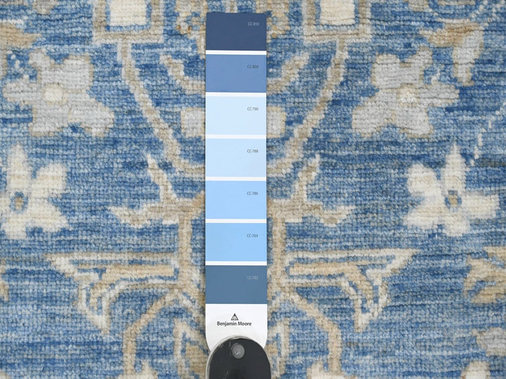 2'9" x 11'5" New Hand Knotted Blue Wool Runner Oriental Rug - MOA10220500