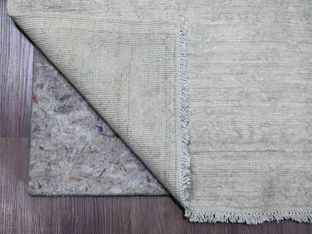 2'8" x 14'11" New Hand Knotted Ivory Wool Runner Oriental Rug - MOA10220501