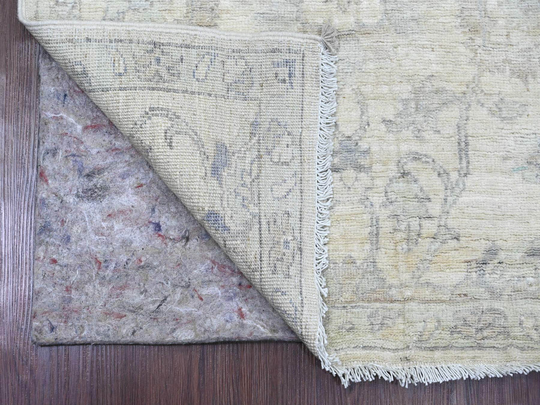 2'5" x 11'7" New Hand Knotted Ivory Wool Runner Oriental Rug - MOA10220502