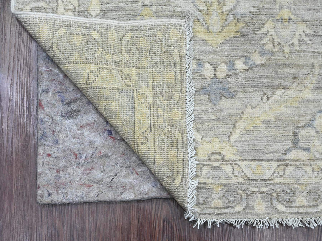 2'8" x 11'9" New Hand Knotted Grey Wool Runner Oriental Rug - MOA10220504