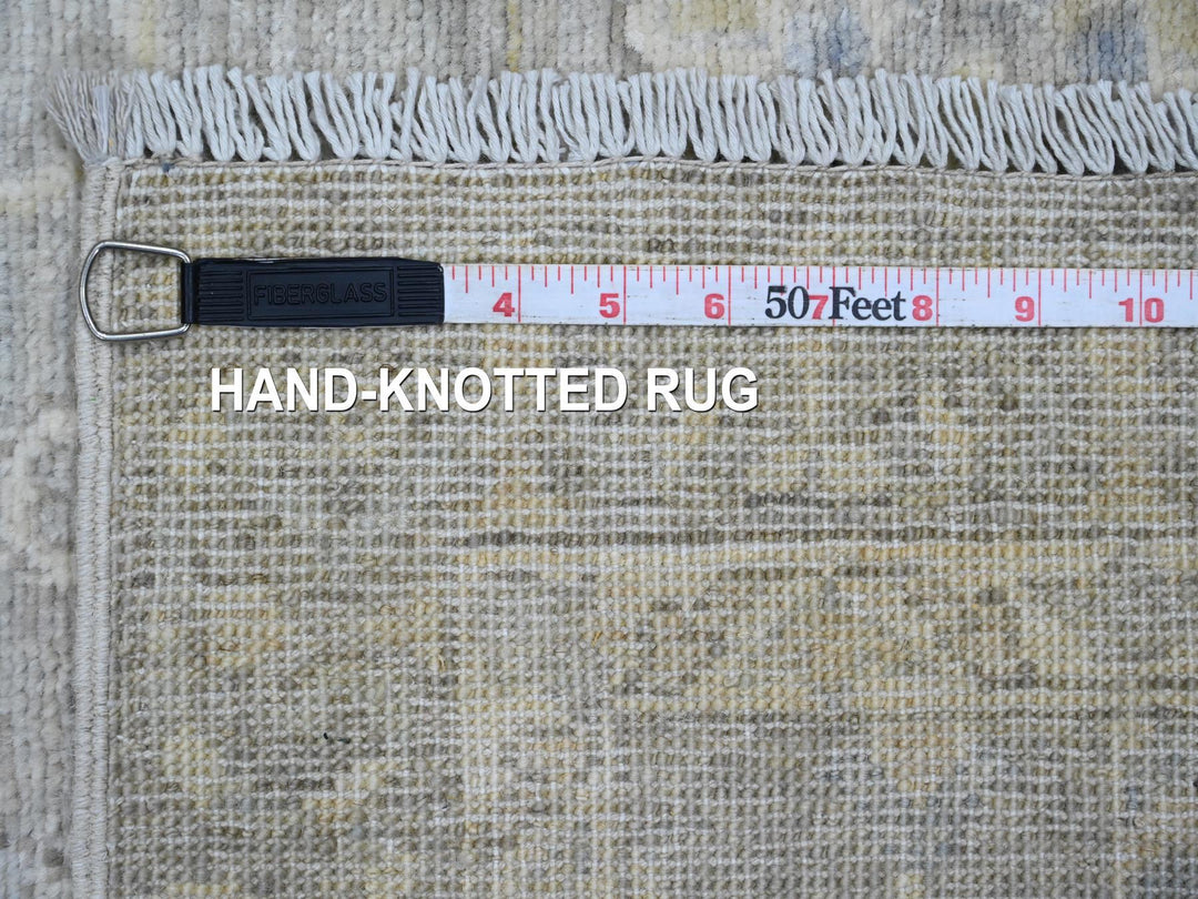 2'8" x 11'9" New Hand Knotted Grey Wool Runner Oriental Rug - MOA10220504