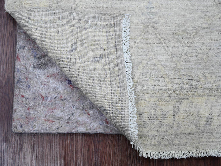 2'5" x 5'8" New Hand Knotted Grey Wool Runner Oriental Rug - MOA10220506