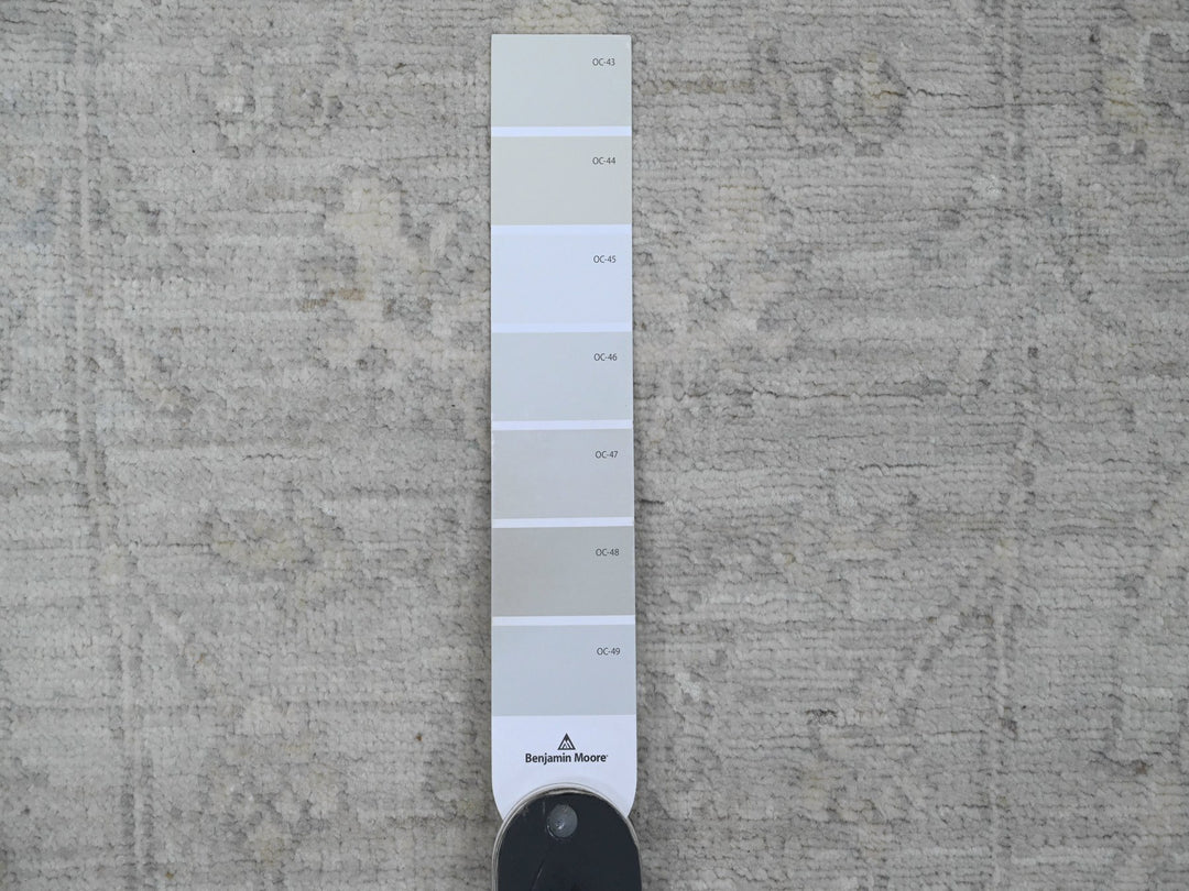 2'5" x 5'8" New Hand Knotted Grey Wool Runner Oriental Rug - MOA10220506