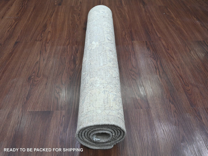 2'5" x 5'8" New Hand Knotted Grey Wool Runner Oriental Rug - MOA10220506