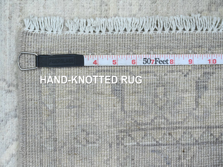2'5" x 5'8" New Hand Knotted Grey Wool Runner Oriental Rug - MOA10220506