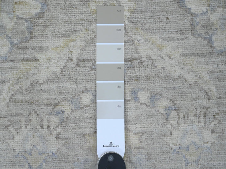 2'8" x 16'1" New Hand Knotted Grey Wool Runner Oriental Rug - MOA10220507