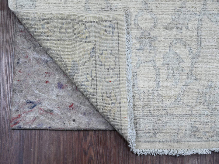 2'5" x 11'1" New Hand Knotted Ivory Wool Runner Oriental Rug - MOA10220509