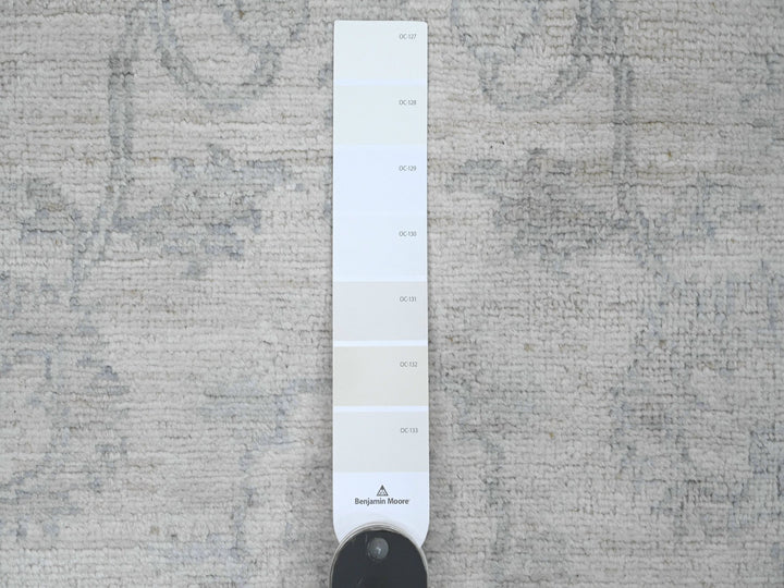2'5" x 11'1" New Hand Knotted Ivory Wool Runner Oriental Rug - MOA10220509