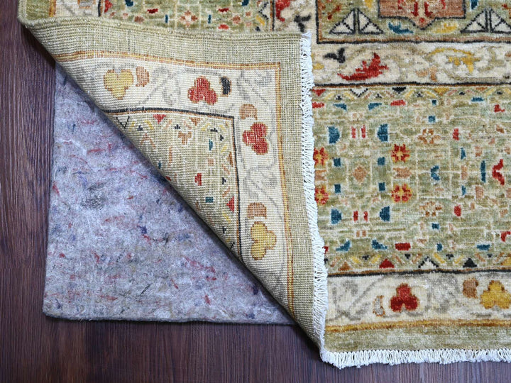10'0" x 13'4" New Hand Knotted Green Wool Rectangle Oriental Rug - MOA10220510