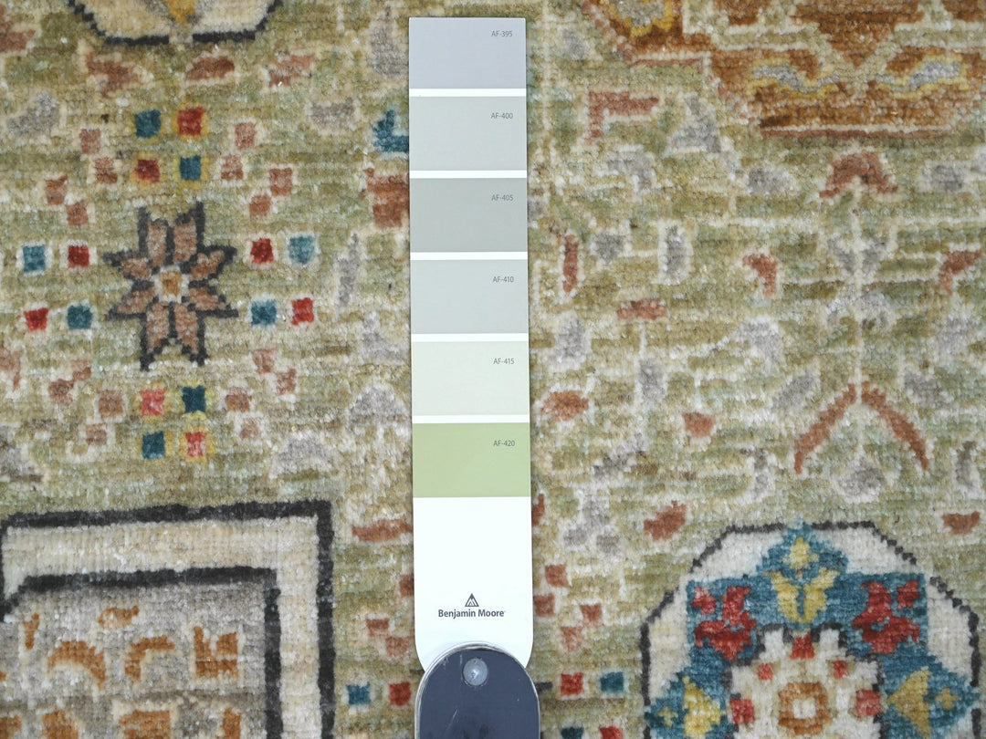 10'0" x 13'4" New Hand Knotted Green Wool Rectangle Oriental Rug - MOA10220510