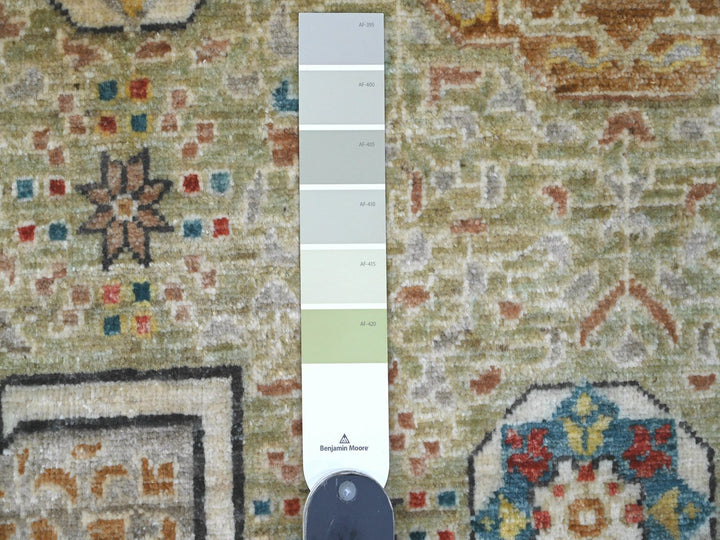 10'0" x 13'4" New Hand Knotted Green Wool Rectangle Oriental Rug - MOA10220510