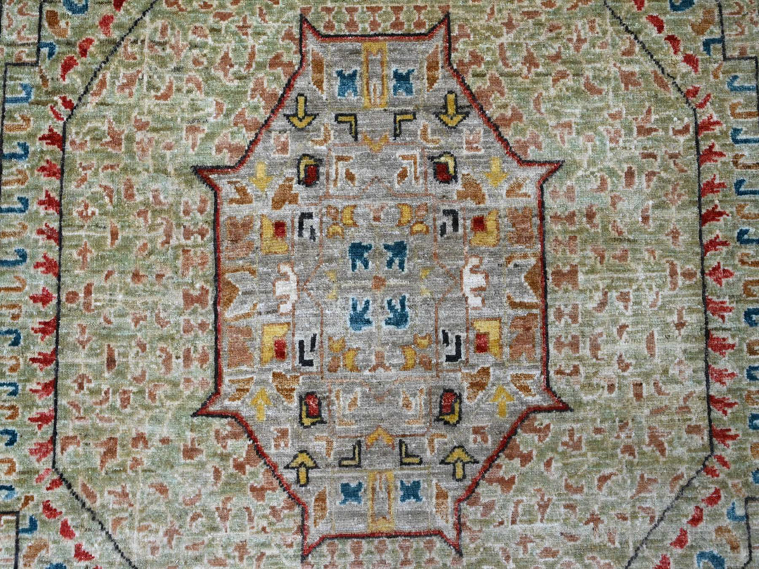 10'0" x 13'4" New Hand Knotted Green Wool Rectangle Oriental Rug - MOA10220510
