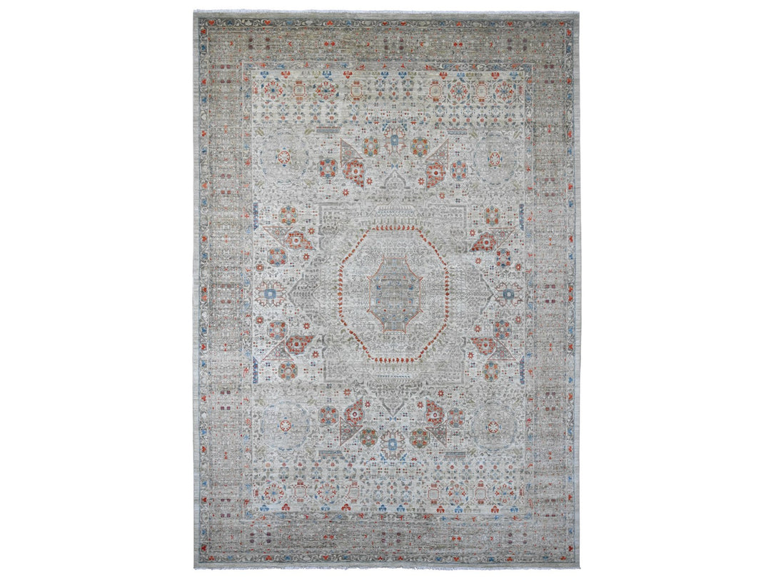 10'0" x 14'1" New Hand Knotted Grey Wool Rectangle Oriental Rug - MOA10220511