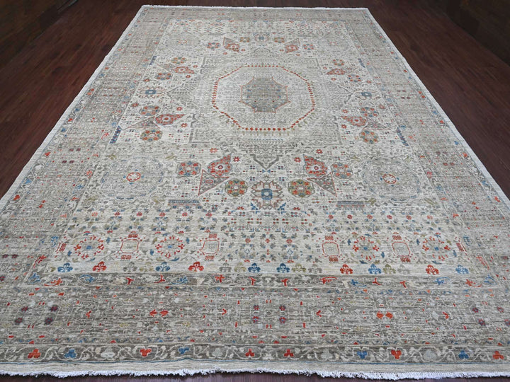 10'0" x 14'1" New Hand Knotted Grey Wool Rectangle Oriental Rug - MOA10220511