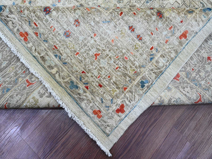 10'0" x 14'1" New Hand Knotted Grey Wool Rectangle Oriental Rug - MOA10220511