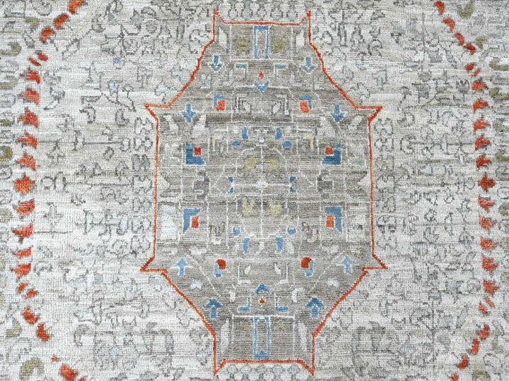 10'0" x 14'1" New Hand Knotted Grey Wool Rectangle Oriental Rug - MOA10220511