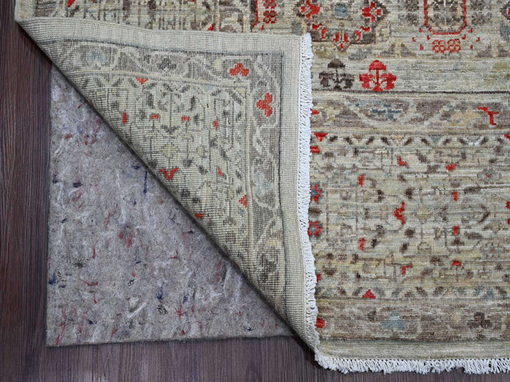 9'0" x 11'10" New Hand Knotted Grey Wool Rectangle Oriental Rug - MOA10220513