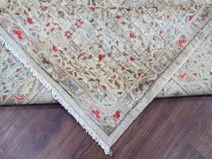 9'0" x 11'10" New Hand Knotted Grey Wool Rectangle Oriental Rug - MOA10220513