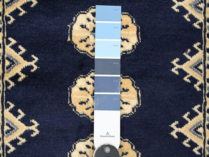 2'6" x 19'7" New Hand Knotted Blue Wool Runner Oriental Rug - MOA10220517