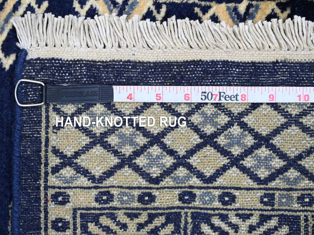 2'6" x 19'7" New Hand Knotted Blue Wool Runner Oriental Rug - MOA10220517