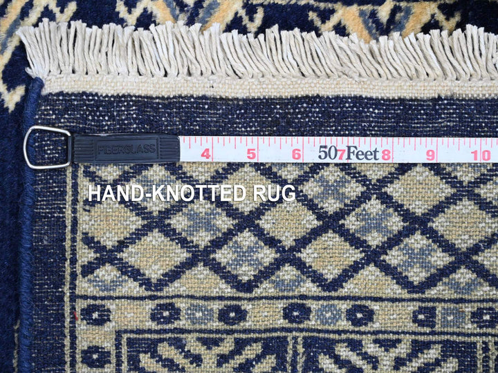 2'6" x 19'7" New Hand Knotted Blue Wool Runner Oriental Rug - MOA10220517