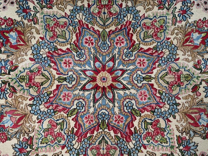 11'8" x 13'7" Vintage Hand Knotted Ivory Wool Square Oriental Rug - MOA1022051