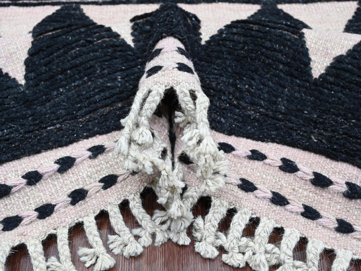 9'4" x 12'10" New Hand Knotted Black Wool Rectangle Oriental Rug - MOA10220524