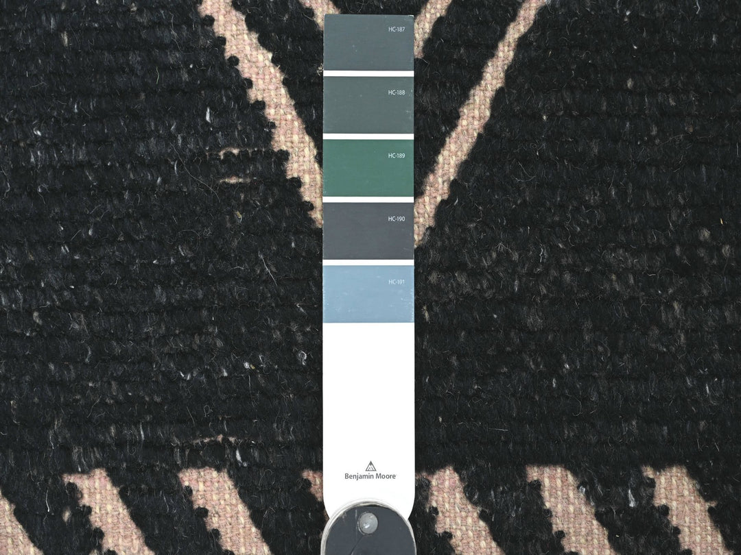 9'4" x 12'10" New Hand Knotted Black Wool Rectangle Oriental Rug - MOA10220524