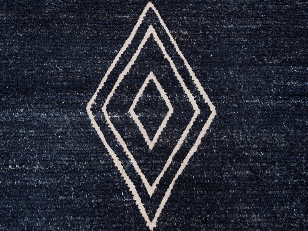 9'4" x 12'10" New Hand Knotted Black Wool Rectangle Oriental Rug - MOA10220524