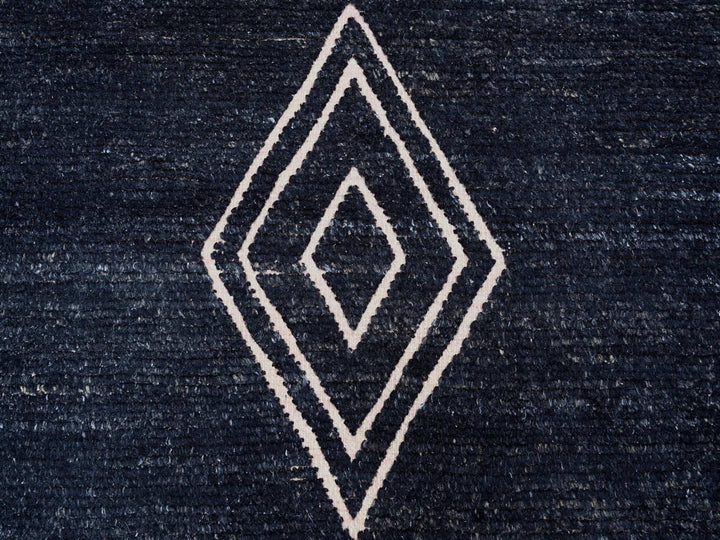 9'4" x 12'10" New Hand Knotted Black Wool Rectangle Oriental Rug - MOA10220524