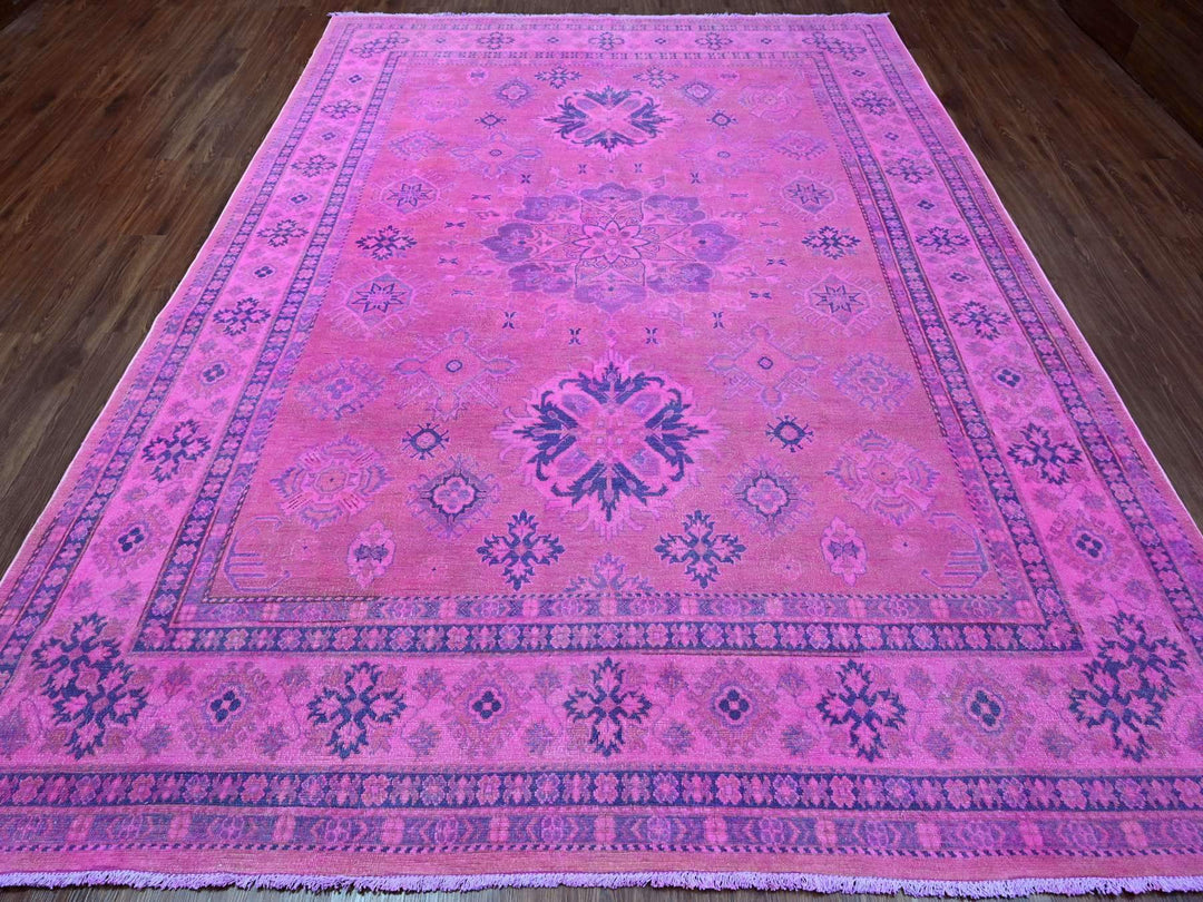 8'6" x 11'4" New Hand Knotted Overdyed Wool Rectangle Oriental Rug - MOA10220528