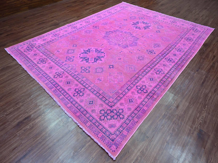 8'6" x 11'4" New Hand Knotted Overdyed Wool Rectangle Oriental Rug - MOA10220528