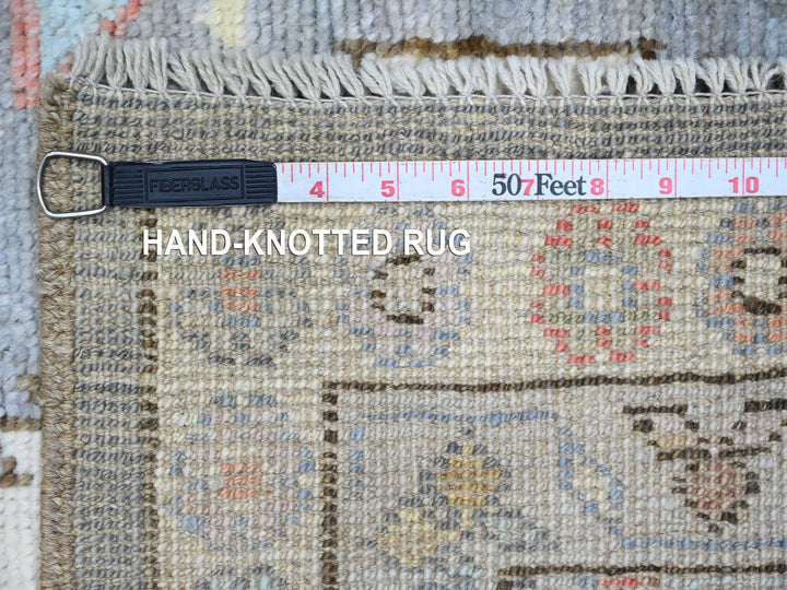 2'11" x 11'6" New Hand Knotted Grey Wool Runner Oriental Rug - MOA10220531
