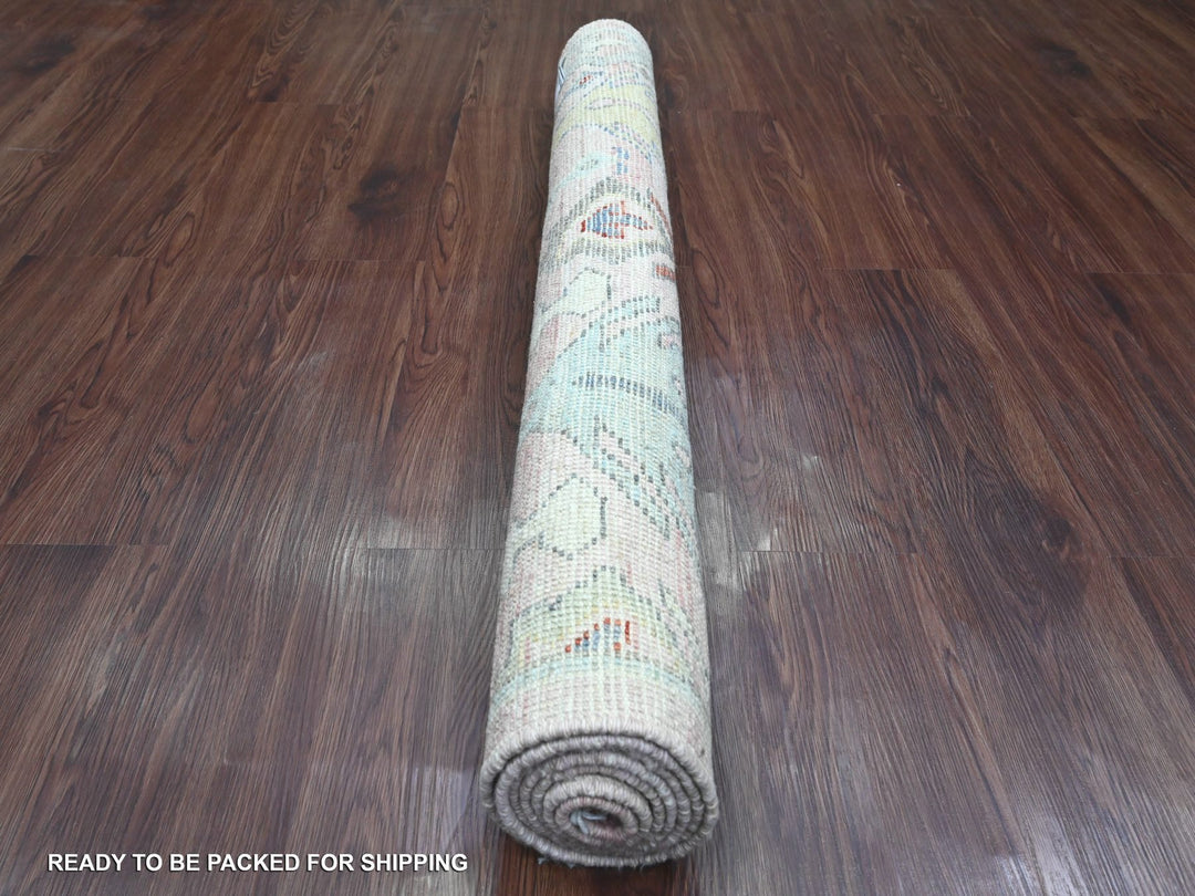 3'11" x 6'2" New Hand Knotted Pink Wool Rectangle Oriental Rug - MOA10220534