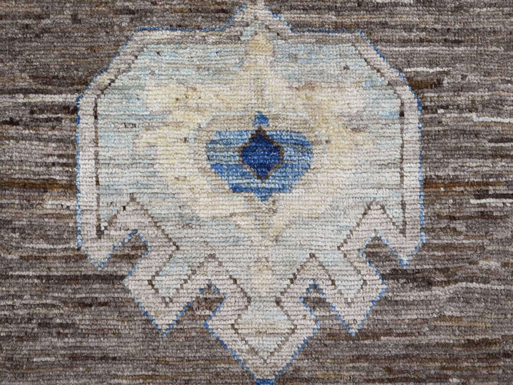 11'8" x 15'6" New Hand Knotted Brown Wool Rectangle Oriental Rug - MOA10220538