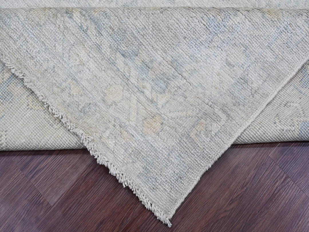 8'0" x 9'8" New Hand Knotted Grey Wool Rectangle Oriental Rug - MOA10220539