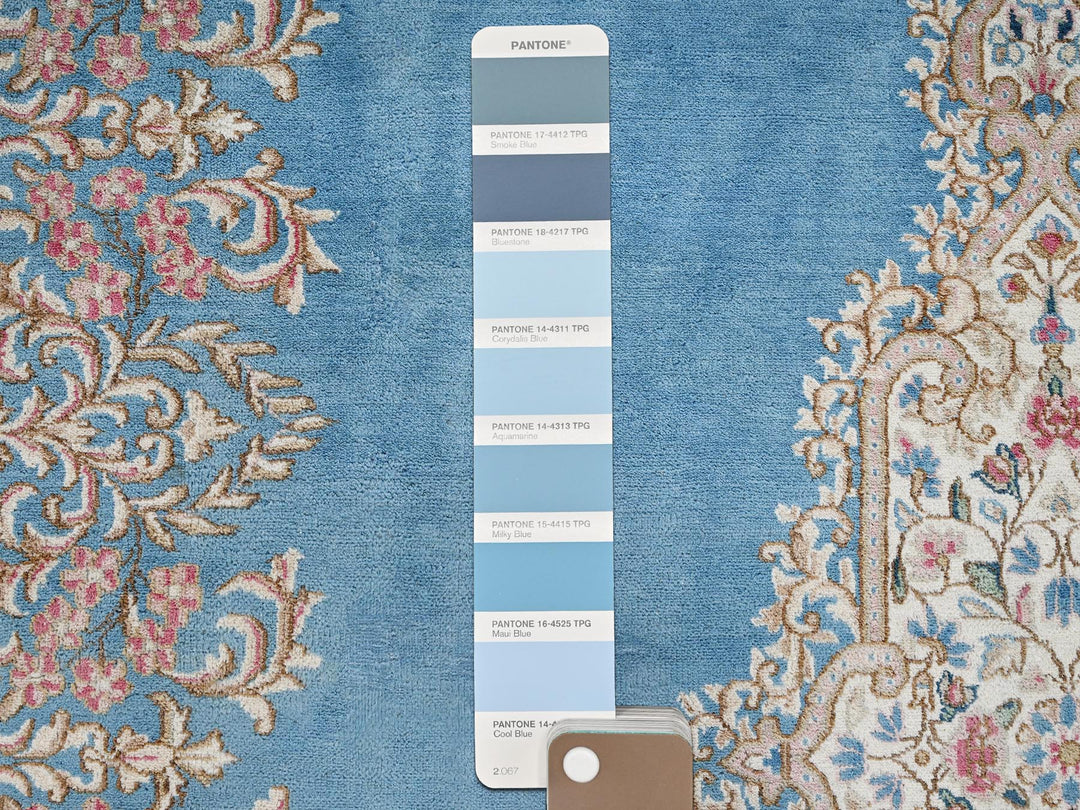 8'10" x 11'10" Vintage Hand Knotted Blue Wool Rectangle Oriental Rug - MOA1022053