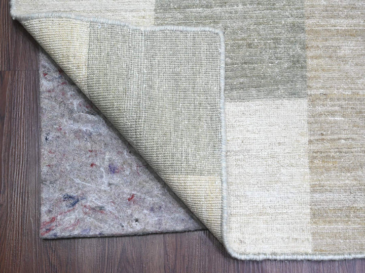 8'9" x 11'6" New Hand Knotted Grey Wool Rectangle Oriental Rug - MOA10220540