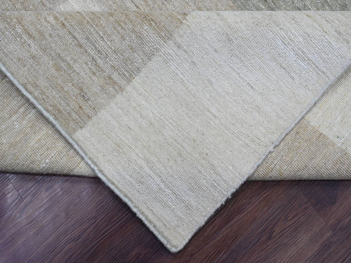 8'9" x 11'6" New Hand Knotted Grey Wool Rectangle Oriental Rug - MOA10220540