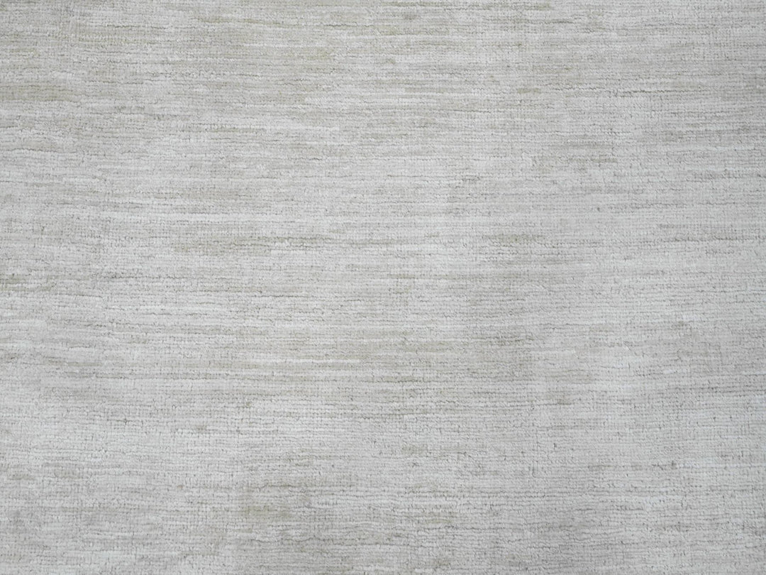 9'9" x 13'6" New Hand Knotted Ivory Wool Rectangle Oriental Rug - MOA10220541
