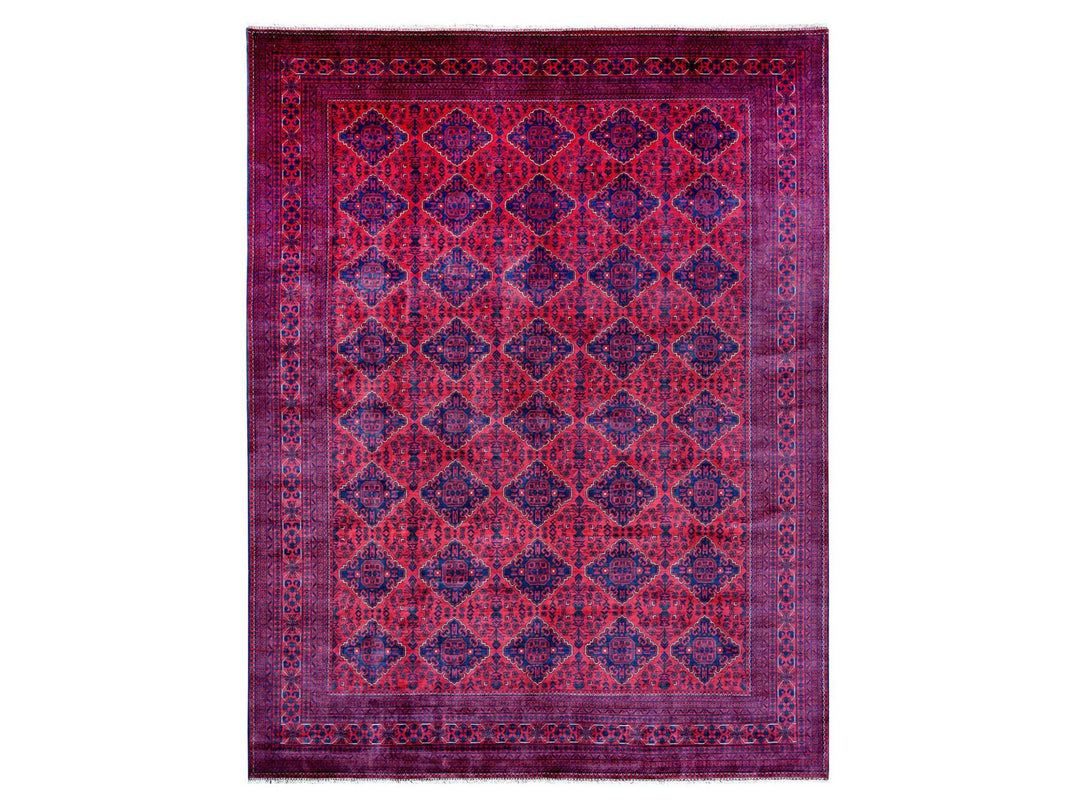 9'9" x 12'9" New Hand Knotted Red Wool Rectangle Oriental Rug - MOA10220544