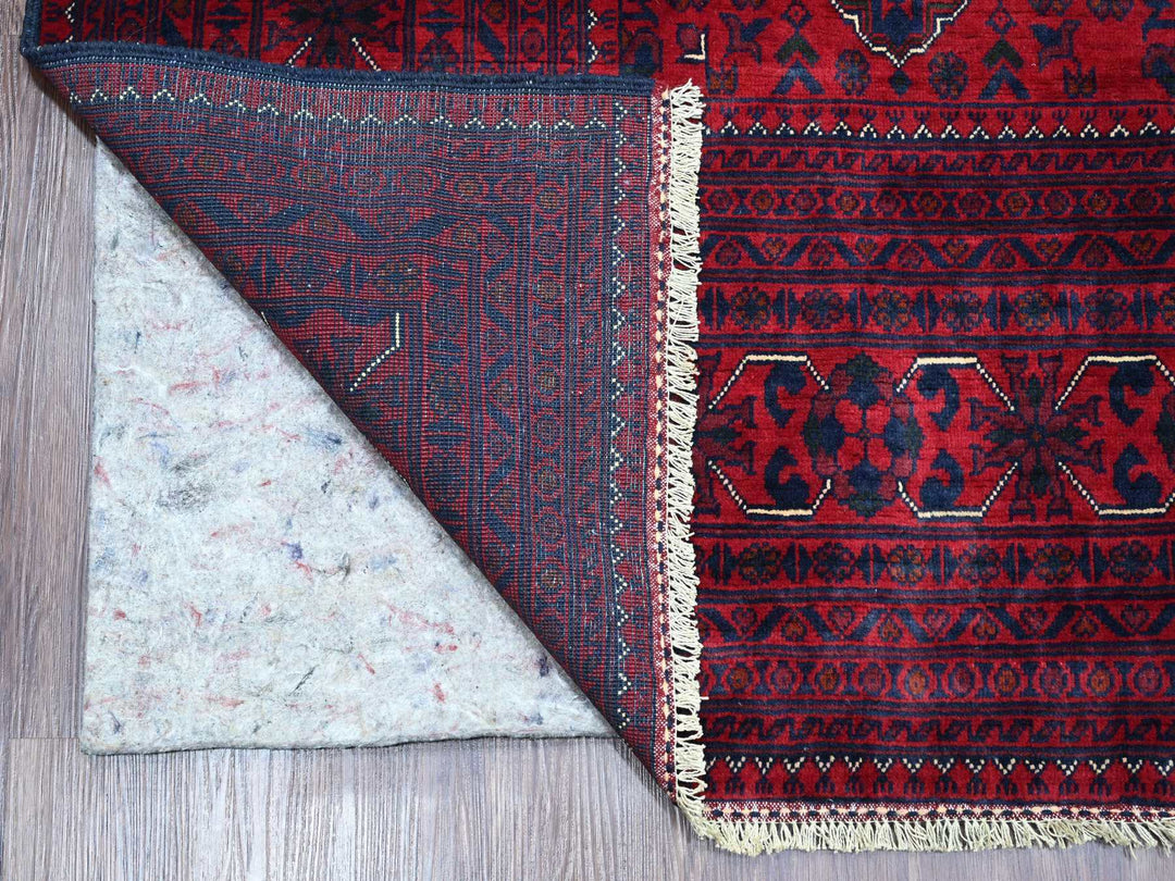 9'9" x 12'9" New Hand Knotted Red Wool Rectangle Oriental Rug - MOA10220544