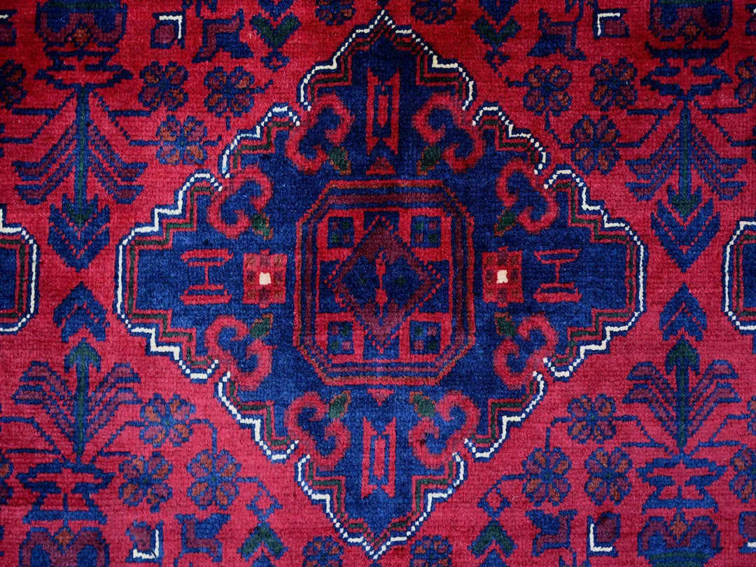 9'9" x 12'9" New Hand Knotted Red Wool Rectangle Oriental Rug - MOA10220544