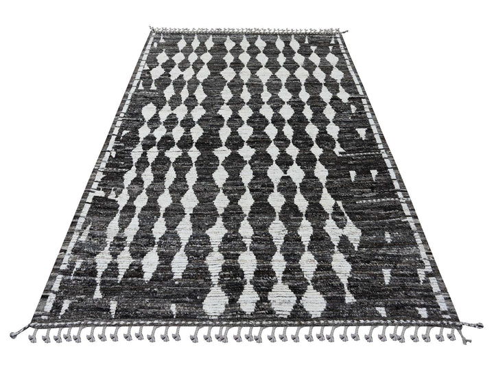 5'6" x 8'0" New Hand Knotted Grey Wool Rectangle Oriental Rug - MOA10220546