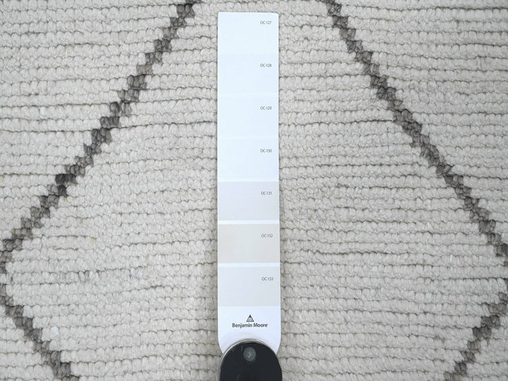 3'2" x 15'4" New Hand Knotted Ivory Wool Runner Oriental Rug - MOA10220551