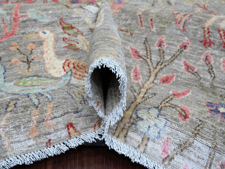 9'11" x 13'8" New Hand Knotted Grey Wool Rectangle Oriental Rug - MOA10220559