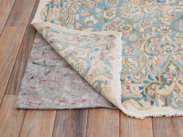 9'11" x 13'9" Vintage Hand Knotted Ivory Wool Rectangle Oriental Rug - MOA1022055