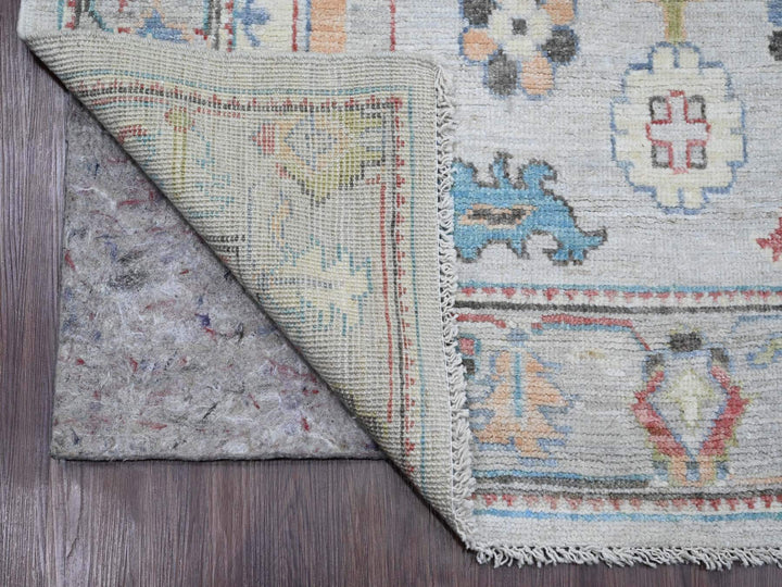4'1" x 11'7" New Hand Knotted Ivory Wool Runner Oriental Rug - MOA10220563