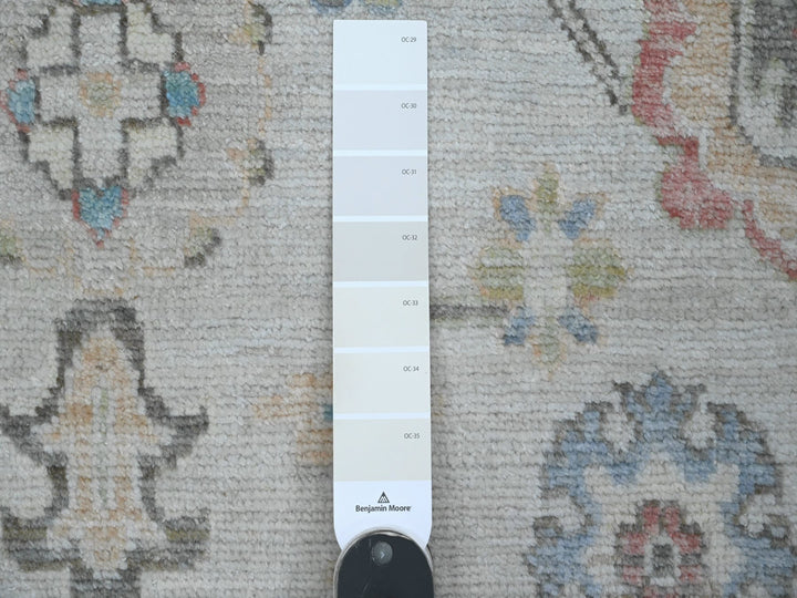 4'1" x 11'7" New Hand Knotted Ivory Wool Runner Oriental Rug - MOA10220563