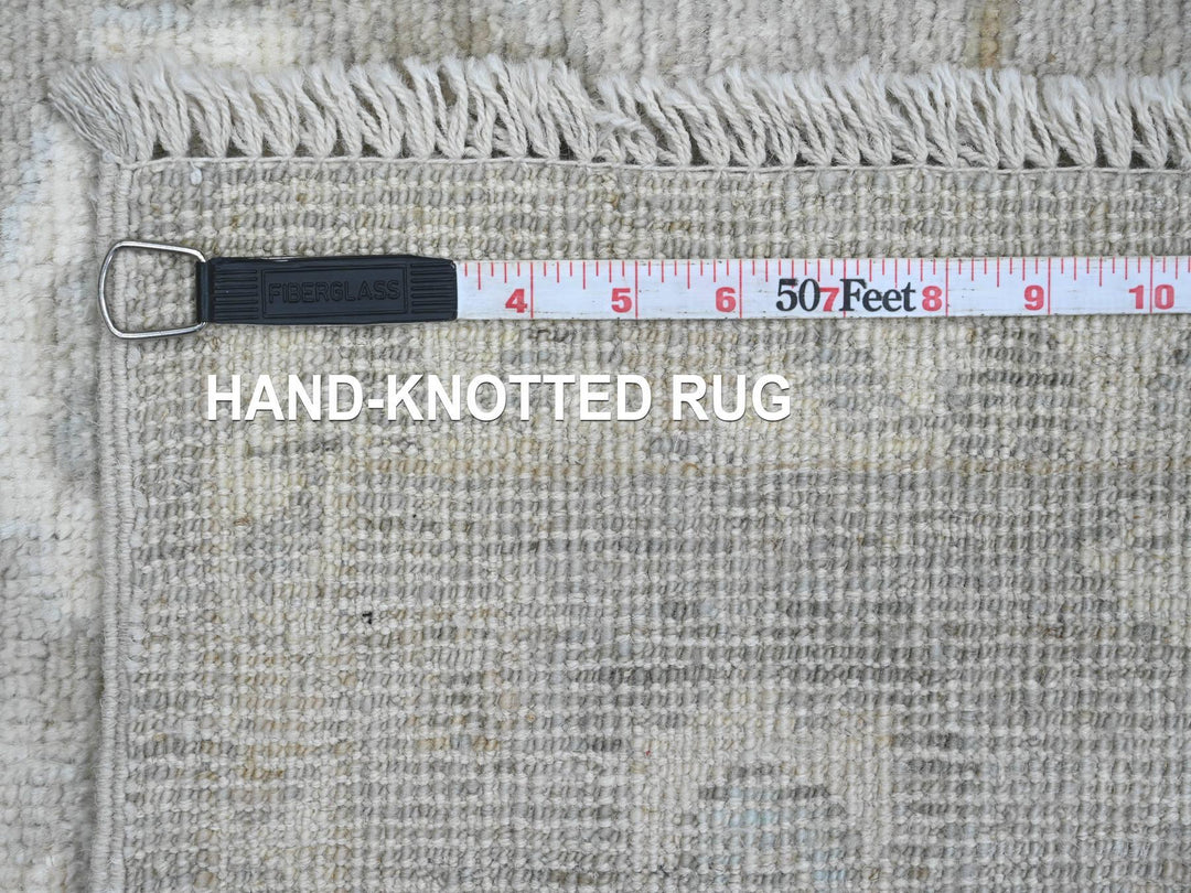 4'1" x 5'10" New Hand Knotted Grey Wool Rectangle Oriental Rug - MOA10220567